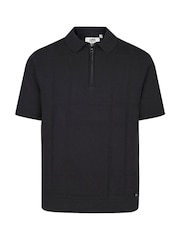 Luke 1977 Black Elgin Black Knitted Polo Shirt - Image 3 of 5
