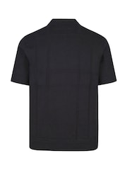 Luke 1977 Black Elgin Black Knitted Polo Shirt - Image 4 of 5