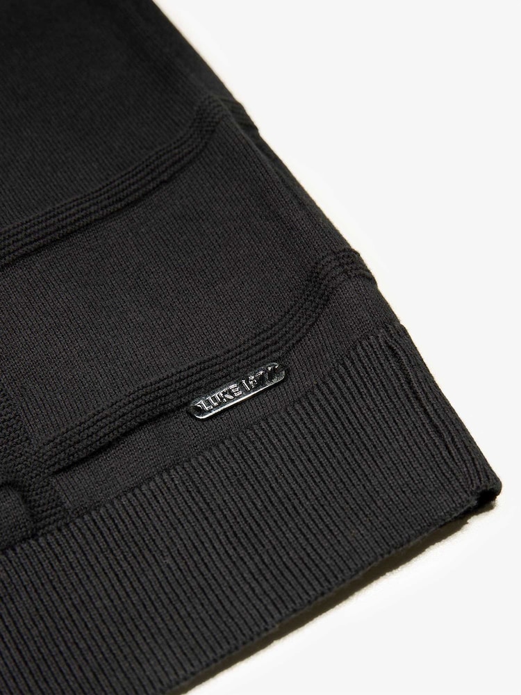 Luke 1977 Black Elgin Black Knitted Polo Shirt - Image 5 of 5