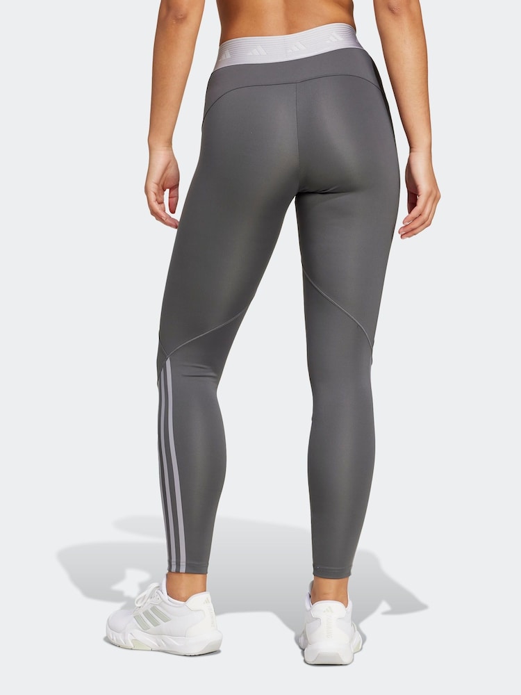 adidas Grey Hyperglam Full Length Leggings - Image 2 of 8
