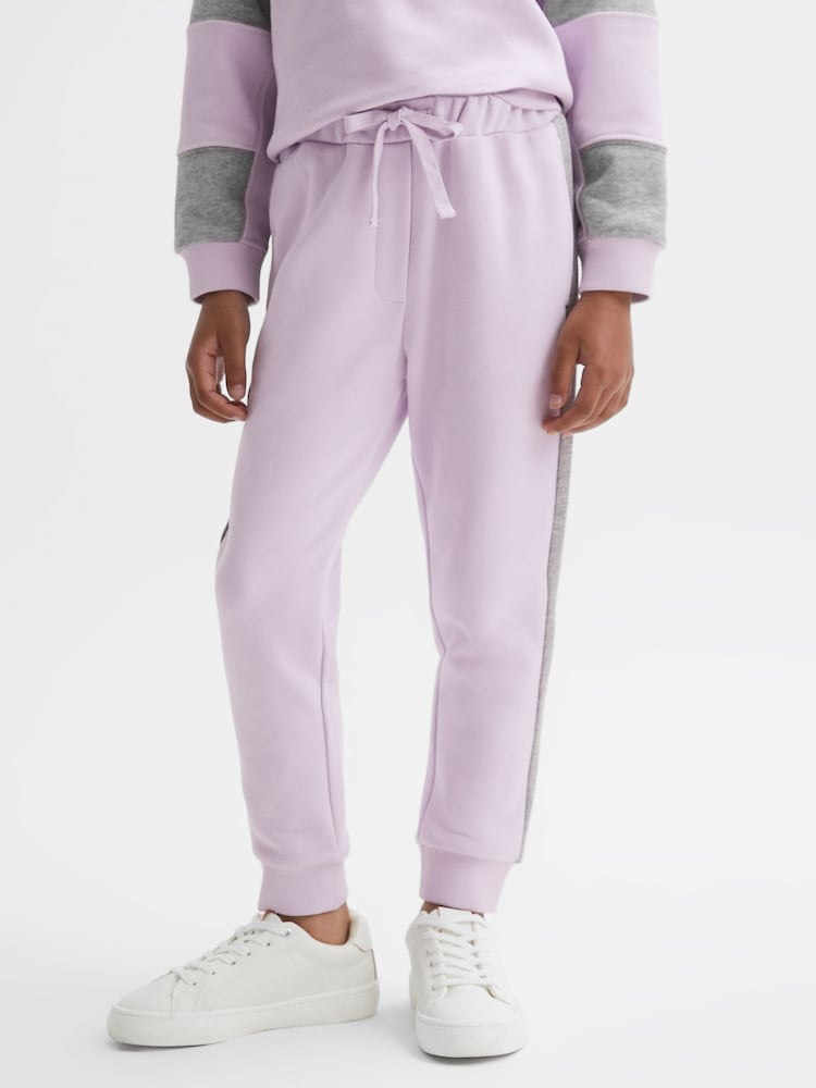 Reiss Lilac Mirror 4-9 yrs Side Stripe Drawstring Joggers - Image 2 of 5
