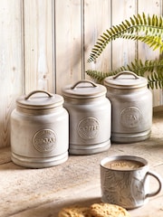 Natural Country Badge Set of 3 Storage Jars - Image 1 of 2