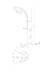 Chrome Carson 3 Light Floor Lamp - Image 8 of 8