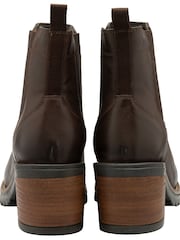 Ravel Tan Brown Leather Cleated Sole Ankle Boots - Image 3 of 4