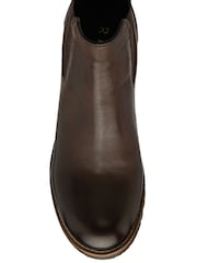 Ravel Tan Brown Leather Cleated Sole Ankle Boots - Image 4 of 4