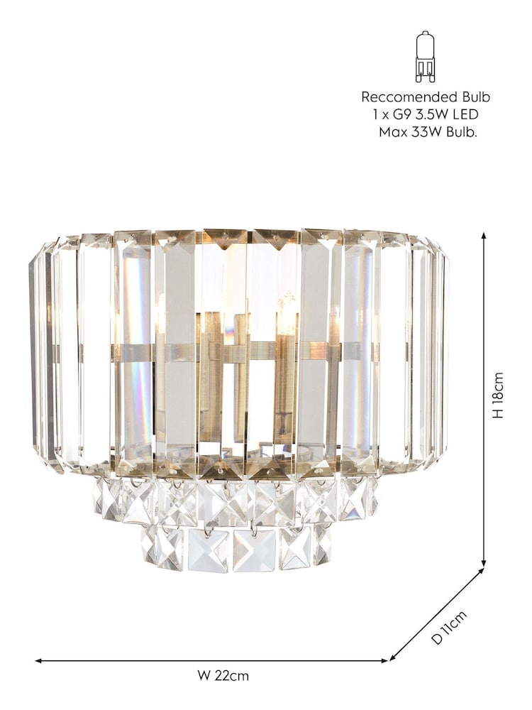 Laura Ashley Brass Vienna Crystal Wall Light - Image 4 of 4 Laura Ashley Brass Vienna Crystal Wall Light - Image 4 of 4