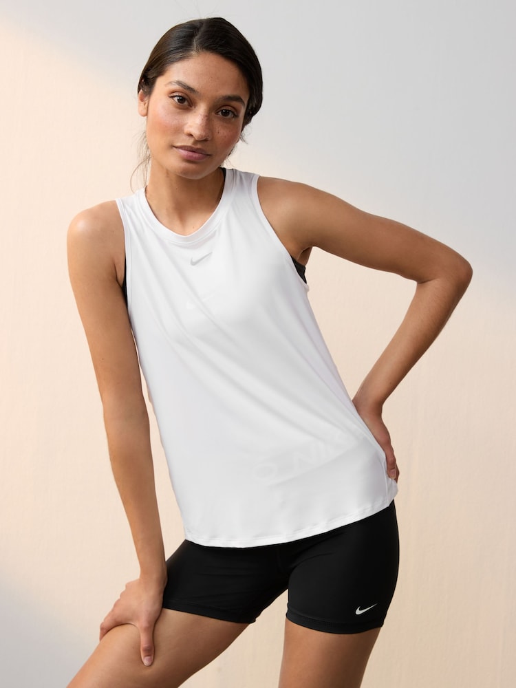 Nike White Dri-FIT One Classic Tank Top - Image 1 of 5