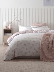 Pink Heart Reversible Duvet Cover and Pillowcase Set - Image 1 of 6