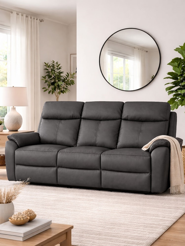 Aspire Furniture Charcoal Kingsmere 3 Seater Power Recliner Sofa - Image 1 of 6 Aspire Furniture Charcoal Kingsmere 3 Seater Power Recliner Sofa - Image 1 of 6