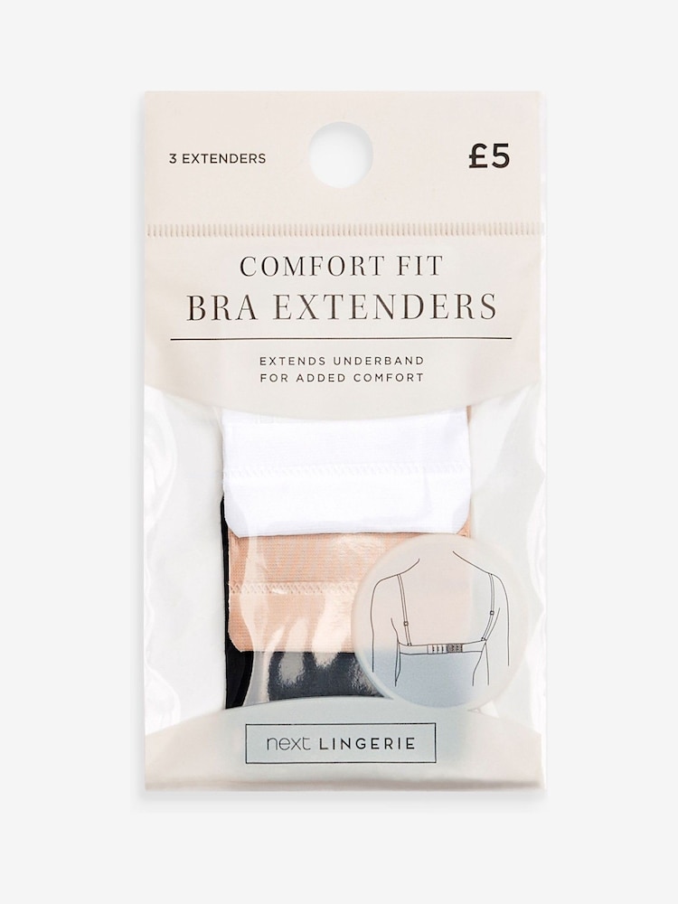 Black/White/Nude 3 Hook Bra Extender 3 Pack - Image 5 of 5