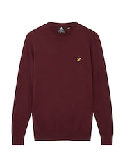 Lyle & Scott Merlot Crew Neck Cotton Merino Jumper - Image 1 of 4