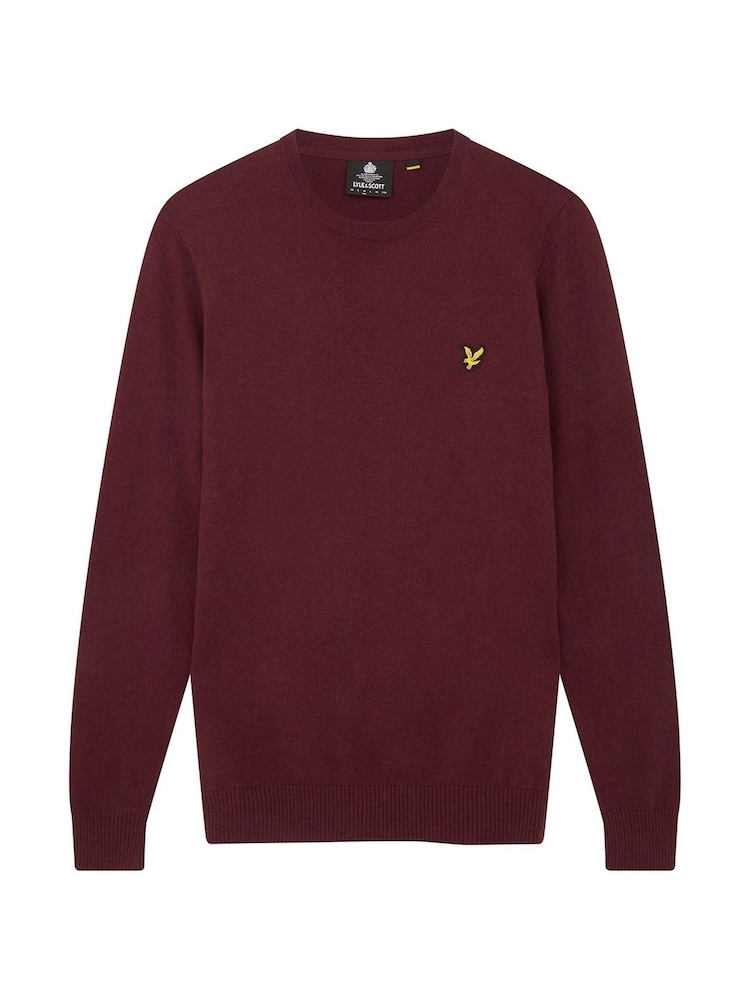 Lyle & Scott Merlot Crew Neck Cotton Merino Jumper - Image 1 of 4