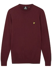 Lyle & Scott Merlot Crew Neck Cotton Merino Jumper - Image 4 of 4
