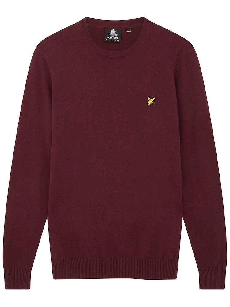 Lyle & Scott Merlot Crew Neck Cotton Merino Jumper - Image 4 of 4