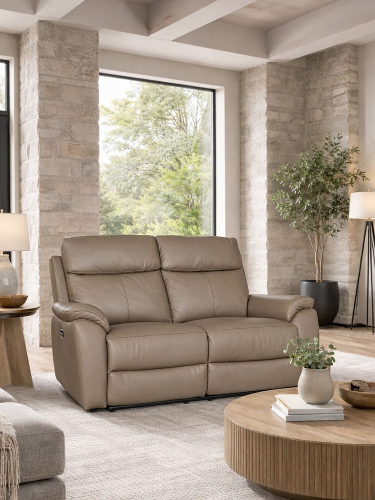 Aspire Furniture Mushroom Kingsmere 2 Seater Power Recliner Sofa - Image 1 of 6 Aspire Furniture Mushroom Kingsmere 2 Seater Power Recliner Sofa - Image 1 of 6