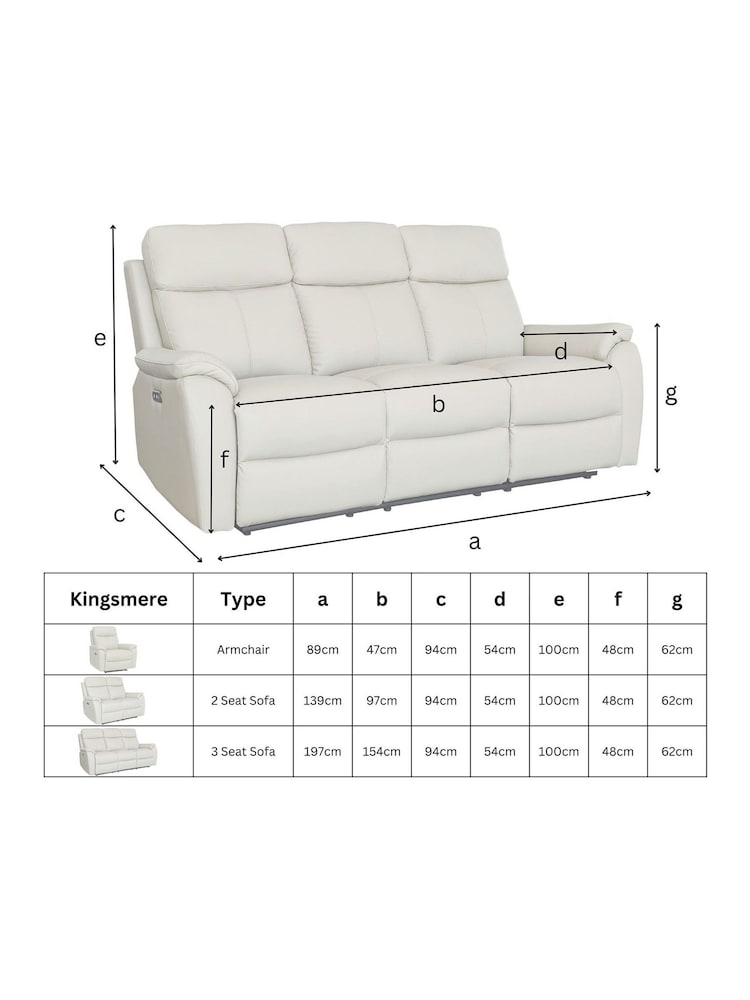 Aspire Furniture Charcoal Kingsmere 2 Seater Power Recliner Sofa - Image 6 of 6 Aspire Furniture Charcoal Kingsmere 2 Seater Power Recliner Sofa - Image 6 of 6