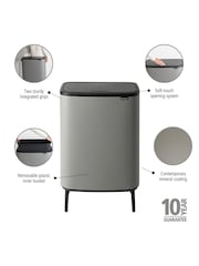 Brabantia Mineral Concrete Grey Bo Hi 60L Touch Bin - Image 6 of 6