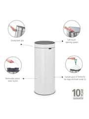 Brabantia White New 30L Touch Bin - Image 5 of 6