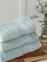 Laura Ashley Duck Egg Blue Luxury 100% Cotton Embroidered Towel - Image 1 of 5