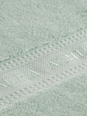 Laura Ashley Duck Egg Blue Luxury 100% Cotton Embroidered Towel - Image 5 of 5