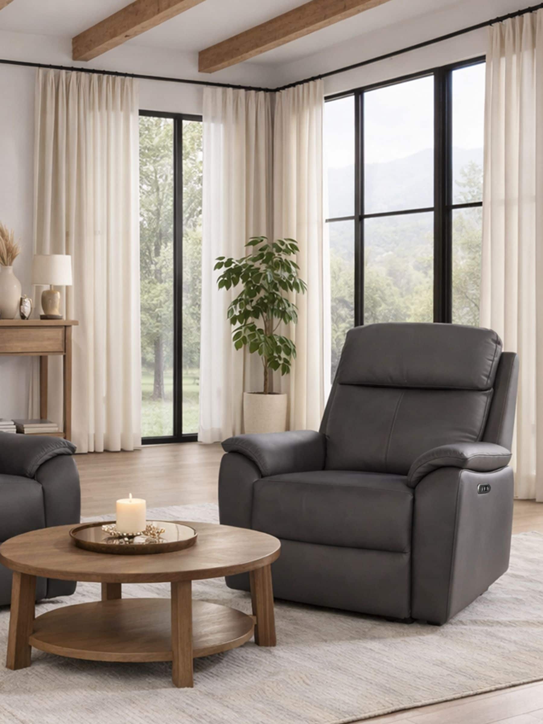 Aspire Furniture Unisex Charcoal Kingsmere Power Recliner Armchair