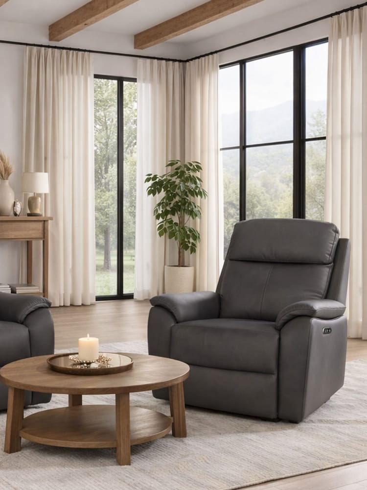 Aspire Furniture Charcoal Kingsmere 1 Seater Power Recliner Armchair - Image 1 of 6 Aspire Furniture Charcoal Kingsmere 1 Seater Power Recliner Armchair - Image 1 of 6