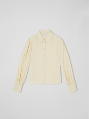 LK Bennett Cream Sonya Crepe Blouse With Pearl Buttons - Image 6 of 6
