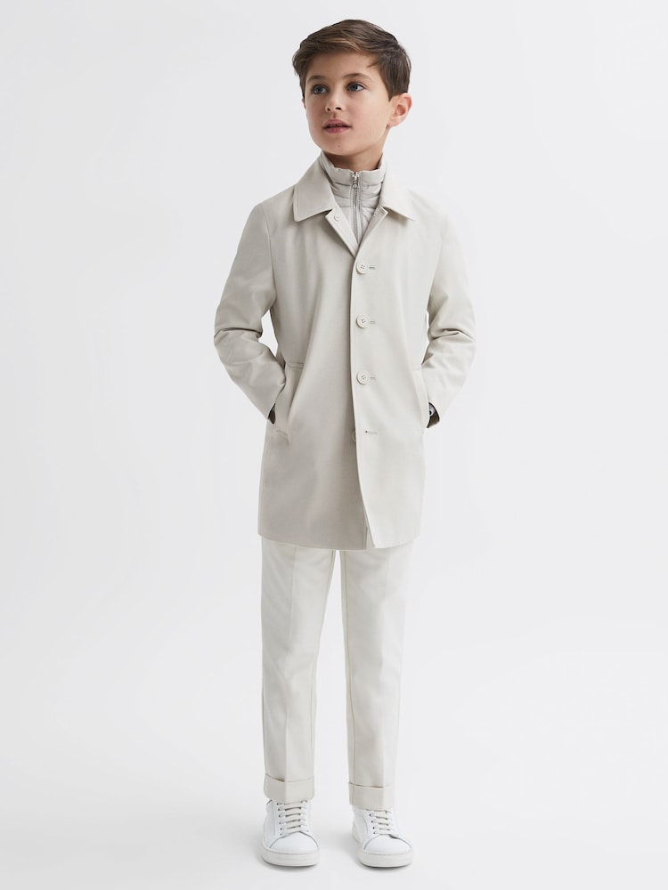 Reiss Stone Perrin Junior Trench With Funnel-Neck Insert - Image 5 of 7