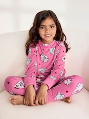 Chelsea Peers Pink Kids Halloween Ghost Print  Long Pyjama Set - Image 1 of 8
