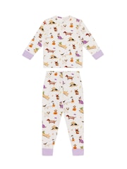 Chelsea Peers Cream Kids Two Pack Cotton Halloween Dogs Print Long Pyjama Set - Image 5 of 7