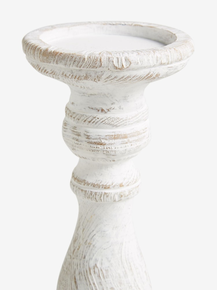 White Wash Pillar Candle Holder - Image 5 of 7