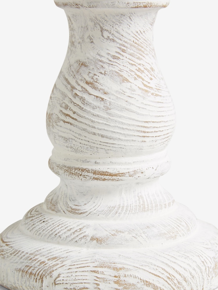 White Wash Pillar Candle Holder - Image 6 of 7