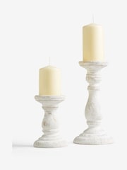 White Wash Pillar Candle Holder - Image 7 of 7