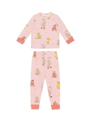 Chelsea Peers Pink Kids Two Pack Elephant Dreamscape/Celestial Bear Print Long Pyjama Set - Image 7 of 8
