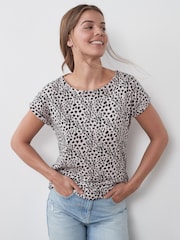 Green/Pink/Animal 100% Cotton Cap Sleeve T-Shirts 3 Pack - Image 7 of 10