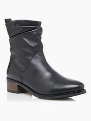 Dune London Pagers 2 Ruched Low Block Heel Ankle Boots - Image 1 of 5