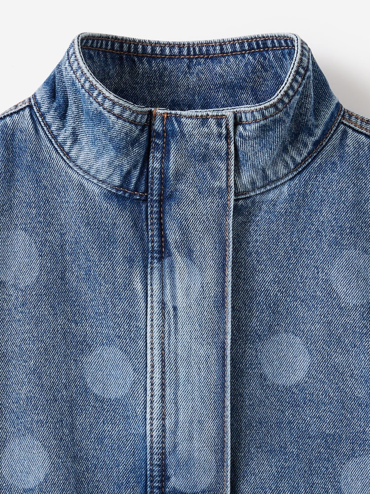 Cotton On Blue Funnel Neck Denim Jacket - Image 2 of 3