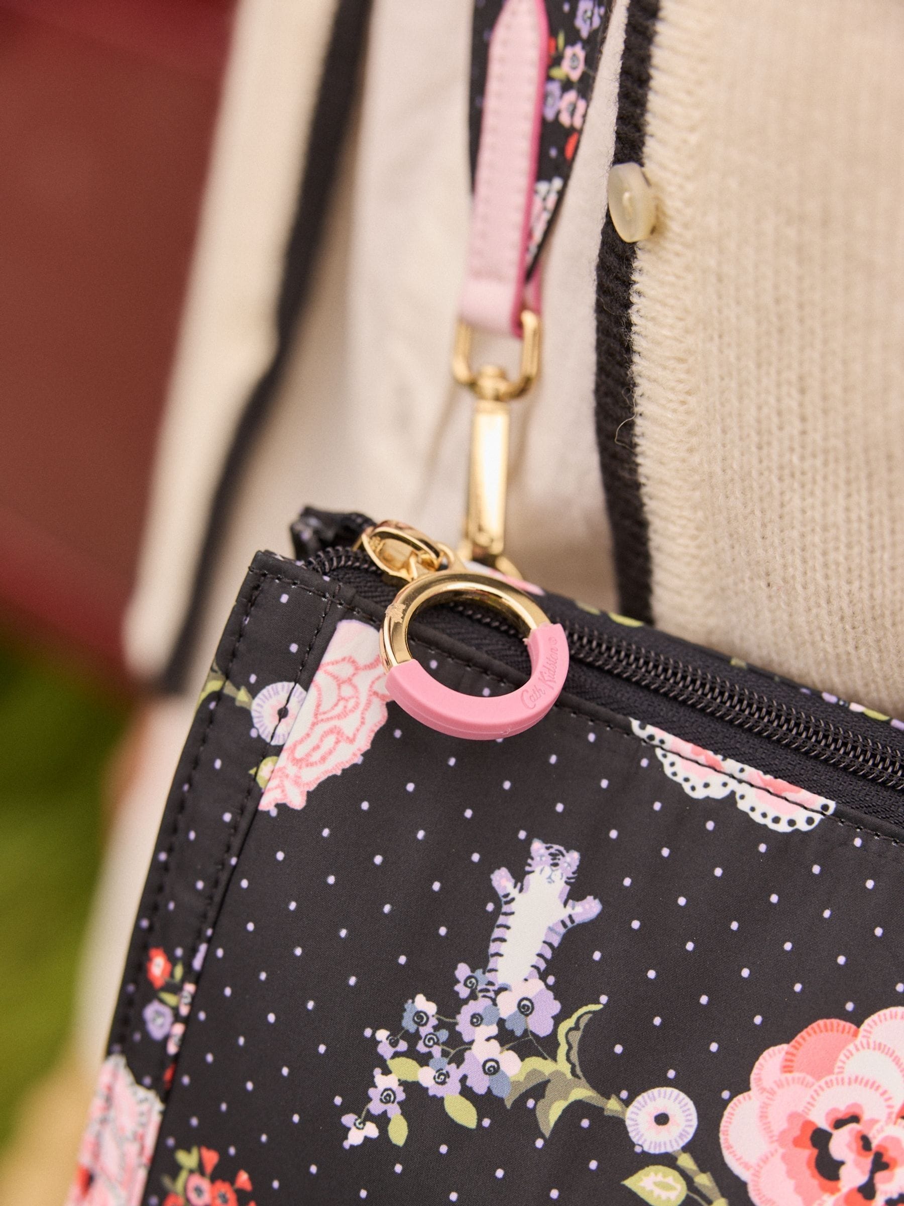 Cath Kidston Black Double Pouch Bag