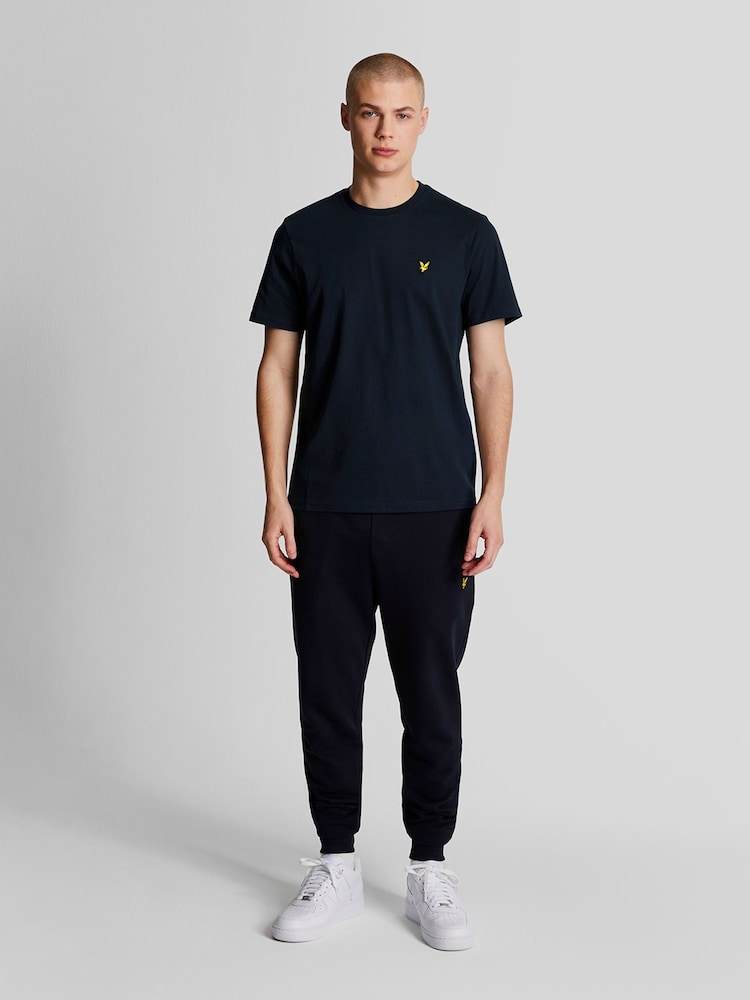 Marineblauw - Lyle & Scott T-shirt met ronde hals van katoen - Image 3 of 5