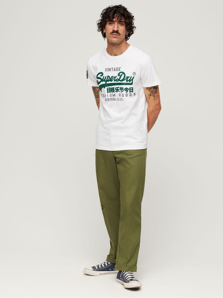 Superdry White Classic Heritage T-Shirt - Image 2 of 10