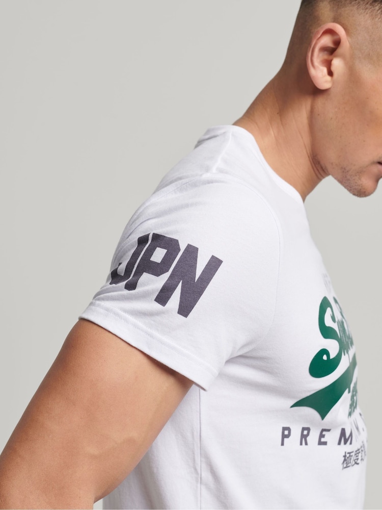 Superdry White Classic Heritage T-Shirt - Image 4 of 10