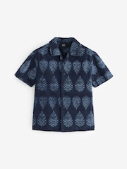 Indigo Blue Short Sleeve Printed Shirt (3-16yrs) - Image 1 of 3