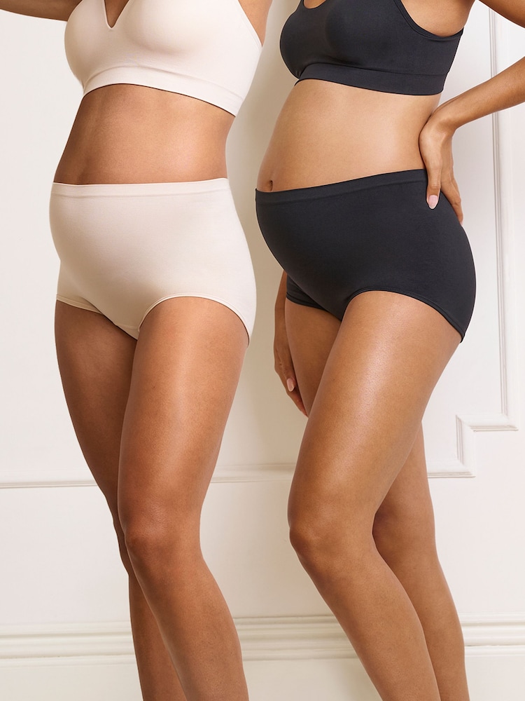 Seraphine X Vogue Williams Black & Almond Boyshort Second Skin Briefs 2 Pack - Image 2 of 8