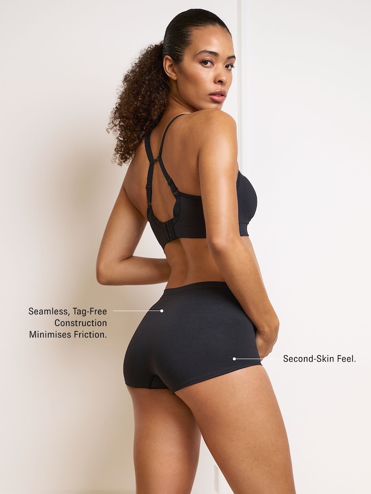Seraphine X Vogue Williams Black & Praline Boyshort Second Skin Briefs 2 Pack - Image 8 of 8