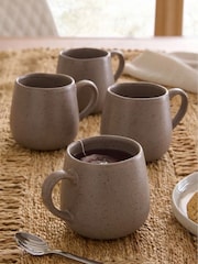 Set of 4 Chocolate Brown Lana Mugs - Image 1 of 2