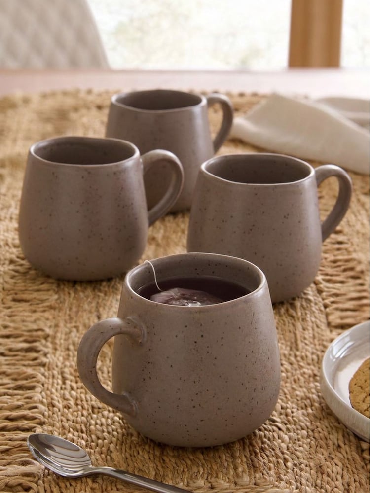 Set of 4 Chocolate Brown Lana Mugs - Image 1 of 2