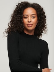 Superdry Black Backless Bodycon Midi Dress - Image 3 of 6