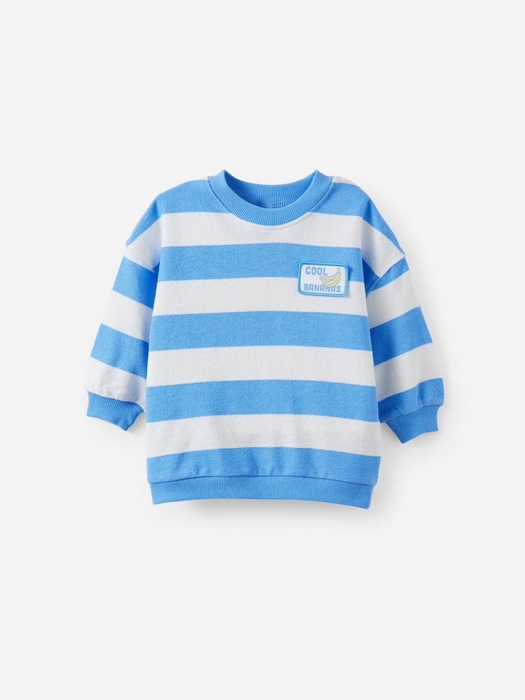 Cotton On Blue Tyla Knit Sweatshirt - Image 1 of 3 Cotton On Blue Tyla Knit Sweatshirt - Image 1 of 3