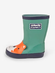 JoJo Maman Bébé Khaki Kids' Fox Wellies - Image 4 of 4