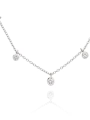 Beaverbrooks Sterling Silver Cubic Zirconia Choker Necklace - Image 1 of 3